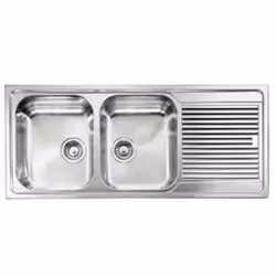 CM Zenith plus 116 x 50 2V, Lavello ad incasso, Rettangolare, Acciaio inox, Acciaio inox, 2 ciotole, Quadrato