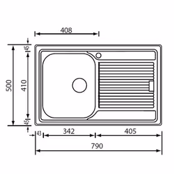 CM Zenith plus 79 x 50 1V Lavello ad incasso Rettangolare Acciaio inox