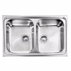 CM Zenith plus 79 x 50 2V, Lavello ad incasso, Rettangolare, Acciaio inox, Acciaio inox, 2 ciotole, Quadrato