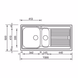 CM Zenith plus 100 x 50 2V Lavello ad incasso Rettangolare Acciaio inox - Vista aggiuntiva 2
