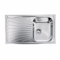 CM cometa 86 x 50 1V, Lavello ad incasso, Rettangolare, Acciaio inox, Acciaio inox, 1 ciotole, Rettangolare
