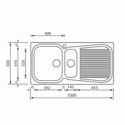 CM Matico 100 x 50 2V Lavello ad incasso Rettangolare Acciaio inox - Vista aggiuntiva 2
