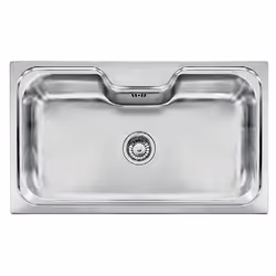 CM Eureka 86x51 1V, Lavello ad incasso, Rettangolare, Acciaio inox, Acciaio inox, 1 ciotole, Rettangolare