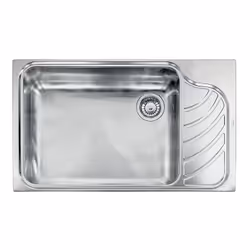 CM Eureka 86x51 1V, Lavello ad incasso, Rettangolare, Acciaio inox, Acciaio inox, 1 ciotole, Rettangolare