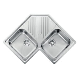 CM Ilaria 83x83 2V Lavello ad incasso Angolo Acciaio inox