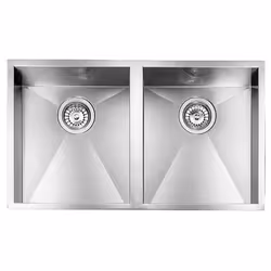 CM filoquadra 77 x 45 2V, Lavello ad incasso, Rettangolare, Acciaio inox, Acciaio inox, 2 ciotole, Quadrato