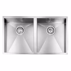 CM filoquadra 77 x 45 2V, Lavello sottopiano, Rettangolare, Acciaio inox, Acciaio inox, 2 ciotole, Quadrato