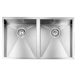 CM filoquadra 77 x 45 2V Lavello montato su piano Rettangolare Acciaio inox