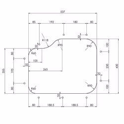 CM cinzia 57,7 x 47 2V Lavello sottopiano Rettangolare Acciaio inox