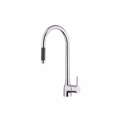 Miscelatore "ACQUAMIX", con canna girevole e doccia estraibile, ghiera Ø mm50, cromato