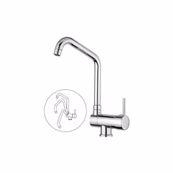 Miscelatore "ACQUAMIX", sottofinestra, con canna girevole, ghiera Ø mm50, cromato