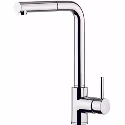 Miscelatore "ACQUAMIX", con canna girevole e doccia estraibile, ghiera Ø mm50, cromato