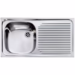 CM Aurora 79 x 42 1V, Lavello ad incasso, Rettangolare, Acciaio inox, Acciaio inox, 1 ciotole, Quadrato