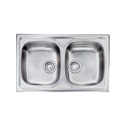 CM - Lavello siros 79X50 2 vasche acciaio inox finitura Satinato