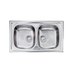 CM - Lavello siros 86X50 2 vasche acciaio inox finitura Satinato