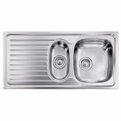 CM Siros 100x50 2V, Lavello ad incasso, Rettangolare, Acciaio inox, Acciaio inox, 2 ciotole, Rettangolare