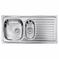 CM Siros 100x50 2V, Lavello ad incasso, Rettangolare, Acciaio inox, Acciaio inox, 2 ciotole, Rettangolare