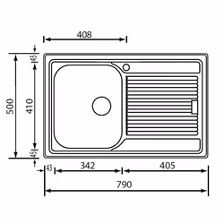 CM Filoslim 79 x 50 1V Lavello ad incasso Rettangolare Acciaio inox