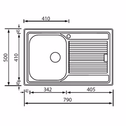 CM Zenith 210 79 x 50 1V Lavello ad incasso Rettangolare Acciaio inox