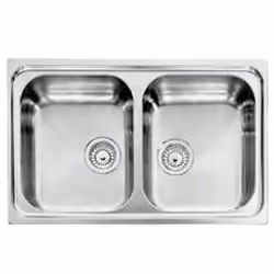 CM Zenith 210 79 x 50 2V, Lavello ad incasso, Rettangolare, Acciaio inox, Acciaio inox, 2 ciotole, Quadrato