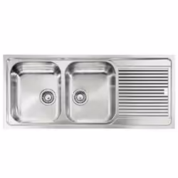 CM Zenith 210 116 x 50 2V, Lavello ad incasso, Rettangolare, Acciaio inox, Acciaio inox, 2 ciotole, Quadrato