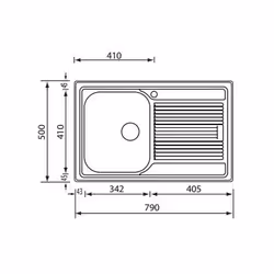 CM Zenith 79 x 50 1V Lavello ad incasso Rettangolare Acciaio inox