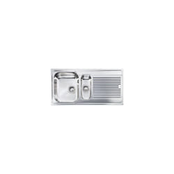 Lavello zenith 100x50 2 vasche destre+ gocciolatoio acciaio inox