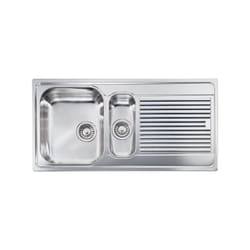 Lavello zenith 100x50 2 vasche sinistre+ gocciolatoio acciaio inox