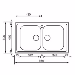 CM Zenith plus 86 x 50 2V Lavello ad incasso Rettangolare Acciaio inox