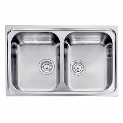 CM Zenith 79x50 2V, Lavello ad incasso, Rettangolare, Acciaio inox, Acciaio inox, 2 ciotole, Rettangolare