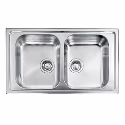 CM Zenith 86x50 2V, Lavello ad incasso, Rettangolare, Acciaio inox, Acciaio inox, 2 ciotole, Rettangolare