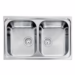 CM Zenith 79x50 2V, Lavello ad incasso, Rettangolare, Acciaio inox, Acciaio inox, 2 ciotole, Rettangolare