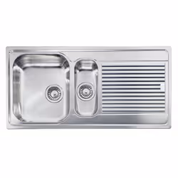 CM Zenith 100x50 2V, Lavello ad incasso, Rettangolare, Acciaio inox, Acciaio inox, 2 ciotole, Rettangolare