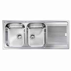 CM Zenith 116x50 2V, Lavello ad incasso, Rettangolare, Acciaio inox, Acciaio inox, 2 ciotole, Rettangolare