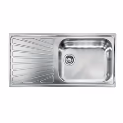 CM cometa 100 x 50 1V, Lavello ad incasso, Rettangolare, Acciaio inox, Acciaio inox, 2 ciotole, Rettangolare