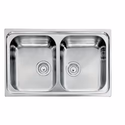 CM cometa 79 x 50 2V Lavello ad incasso Rettangolare Acciaio inox