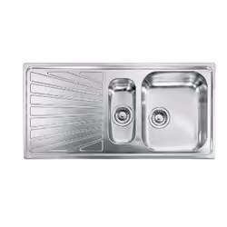 CM cometa 100 x 50 2V, Lavello ad incasso, Rettangolare, Acciaio inox, Acciaio inox, 2 ciotole, Rettangolare
