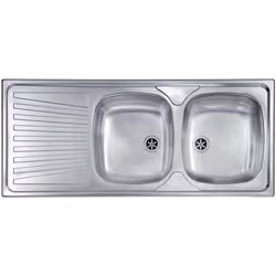 CM Mondial 116 x 50 2V, Lavello ad incasso, Rettangolare, Acciaio inox, Acciaio inox, 2 ciotole, Rettangolare