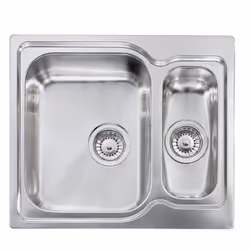 CM Matico 58 x 50 2V, Lavello ad incasso, Quadrato, Acciaio inox, Acciaio inox, 2 ciotole, Quadrato