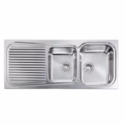 CM Matico 116 x 50 2V, Lavello ad incasso, Rettangolare, Acciaio inox, Acciaio inox, 2 ciotole, Quadrato