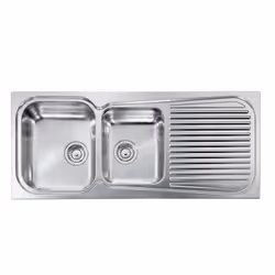 CM Matico 116 x 50 2V, Lavello ad incasso, Rettangolare, Acciaio inox, Acciaio inox, 2 ciotole, Quadrato