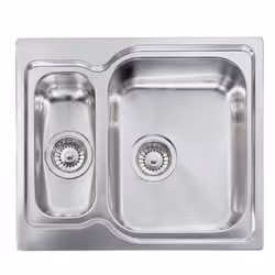 CM Matico 58 x 50 2V, Lavello ad incasso, Quadrato, Acciaio inox, Acciaio inox, 2 ciotole, Quadrato