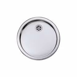 Lavello serie "CINZIA" piatto, cm Ø45 una vasca, foro 2", incasso standard, foro incasso cm Ø41 , acciaio inox AISI 304-18/10 ...