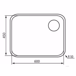 CM cinzia 60 x 45 R50 Lavello sottopiano Rettangolare Acciaio inox