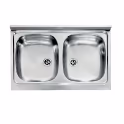 CM mondial 80 x 50 2V, Lavello ad incasso, Rettangolare, Acciaio inox, Acciaio inox, 2 ciotole, Rettangolare