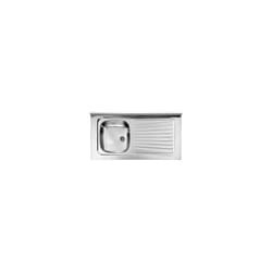 Lavello mondial appoggio 100X50 1 vasca destra+ gocciolatoio acciaio inox