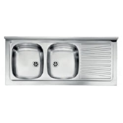 CM mondial 120 x 50 2V Lavello ad incasso Rettangolare Acciaio inox