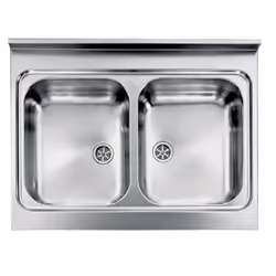 CM Rossana 80x60 2V, Lavello ad incasso, Rettangolare, Acciaio inox, Acciaio inox, 2 ciotole, Rettangolare