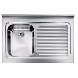 CM Rossana 90x60 1V, Lavello ad incasso, Rettangolare, Acciaio inox, Acciaio inox, 1 ciotole, Rettangolare