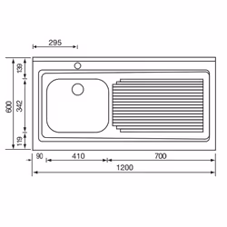 CM Rossana 120x60 1V Lavello ad incasso Rettangolare Acciaio inox